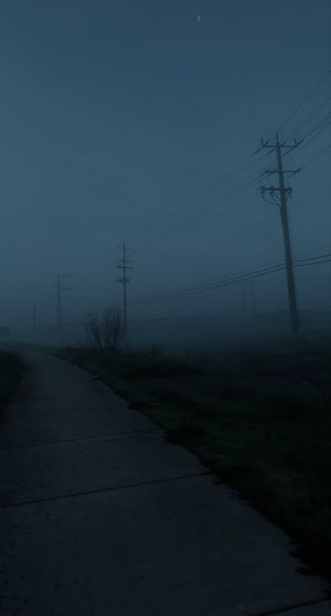 Road At Night, Dark Rain, Foggy Night, Dark Street, Dark Nature, Liminal Spaces, Blue Hour, Kiss You, Nature Aesthetic