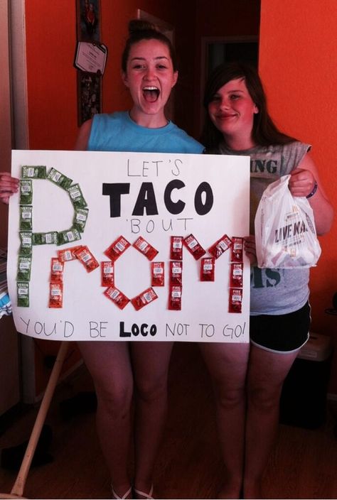 Taco Bell Promposals photo brianlogandales' photos - Buzznet Dance Asking Ideas, Dance Asking, Sadies Dance, Prom Posals, Cute Promposals, School Dance Ideas, Prom Posters, Dance Proposals, Prom 2k17