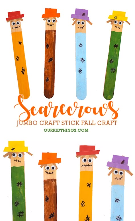 Craft Stick Scarecrow Craft #fall #fallcraft #craftstickraft #popsiclestickcraft #scarecrow #kids #craft #kidscraft #kidcrafts Mini Scarecrow Craft, Scarecrow Popsicle Stick Craft, Scarecrow Kids Craft, Easy Scarecrow Craft, Scarecrow Art Projects For Kids, Popsicle Stick Scarecrow, Raccoon Craft, Scarecrow Craft, Scarecrow Crafts