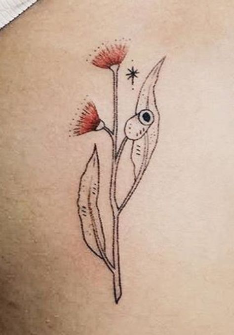 Pretty Tattoo Ideas, Flowers Tattoo Ideas, Australia Tattoo, Australian Tattoo, Best Tattoo Ever, Brush Tattoo, Pretty Tattoo, Super Tattoo, Leaf Tattoo