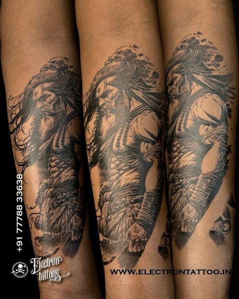 Embracing the legacy of Lord Parshuram with this stunning tattoo. #LordParshuram . . . TATTOO BY @electrontattoostudio Gandhidham 📍 . +91 77788 33638 . . . #TattooArt #Inked #DivineInk #Legacy #Spirituality #InkMasterpiece #gandhidham #gandhidhamtattoo #tattooingandhidham #tattoogandhidham #electrontattoo #electrontattoogandhidham Parshuram Tattoo, Lord Parshuram, M Tattoos, Art Tattoo, Spirituality, Tattoos, Quick Saves