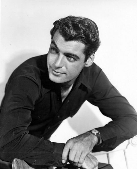 Laith Ashley, Jack Riley, Rory Calhoun, Old Hollywood Actors, Hollywood Photo, Movie Making, Actors Male, Waves Curls, Slicked Back Hair