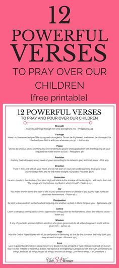 Whether you're a "seasoned" parent or a brand-new one, what you pray will have a powerful impact on your kids - both now and for the rest of their lives. Here are 12 inspiring and encouraging verses to pray over your children! Pray Over Your Children, Verses To Pray, Powerful Verses, Prayer For My Children, Encouraging Verses, Prayers For Children, Prayer Life, Prayer Verses, Prayer Scriptures