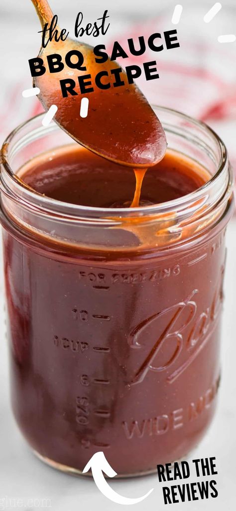 This BBQ Sauce Recipe is easy to throw together and absolutely delicious! Fast to make and with ingredients you already have on hand, you are going to make this homemade bbq sauce all the time. Sweet Heat Bbq Sauce Recipe, Barbecue Sauce For Ribs, Best Bbq Sauce Recipe, Bourbon Bbq Sauce Recipe, Honey Bbq Sauce Recipe, Home Made Bbq Sauce, Vinegar Based Bbq Sauce, Best Bbq Sauce, Homemade Barbeque Sauce