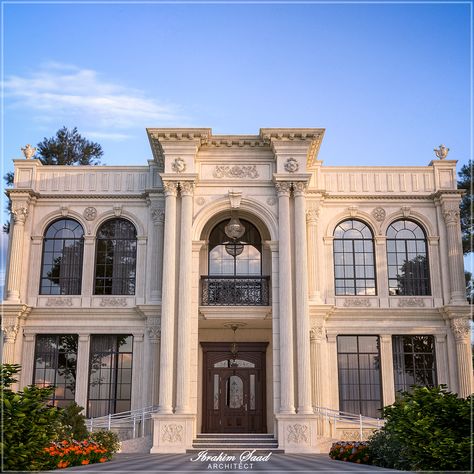 CLASSIC VILLA - Abu Dhabi on Behance Classic Elevation, Villa Exterior Design, Outside Design, House Outside, Classical Building, Luxury Exterior, Classical House, Residential Building Design, Classic House Exterior