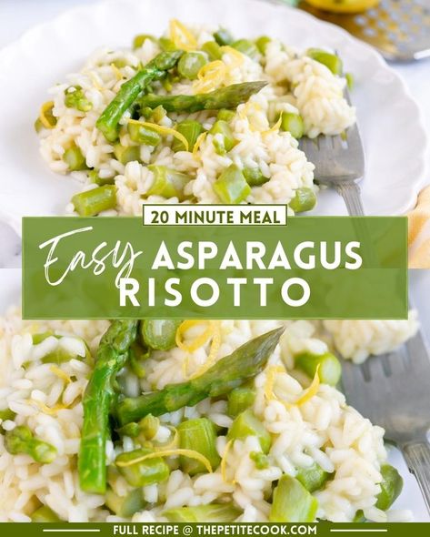 Rice And Asparagus Recipe, Shrimp And Grits Dressing, Herb Garden Window, Rice And Asparagus, The Best Asparagus, Devein Shrimp, Best Asparagus, Vegetarian Sausage, Vegetarian Risotto