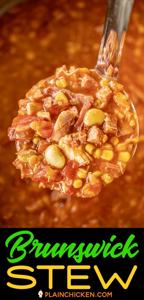 Best Brunswick Stew Recipe, Taco Soup Slow Cooker, Brunswick Stew Recipe, Stew Crockpot, Slow Cooker Steak, Brunswick Stew, Good Soup, Homemade Cornbread, Crockpot Soup Recipes