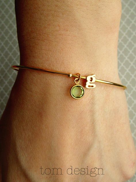 Family Bracelet, Grandma Bracelet, Mama Bracelet, Gold Bracelet Simple, Bracelet Initial, The Bangles, Moms Bracelet, Letter Bracelet, Birthstone Bracelets