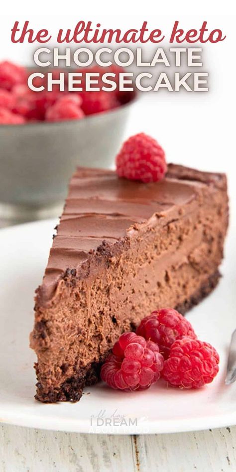 Keto Chocolate Cheesecake Bars, Low Calorie Chocolate Cheesecake, Diet Chocolate Cake, Healthy Baked Cheesecake, Healthy Chocolate Cheesecake Recipes, Keto Paleo Dessert, Ricotta Cheese Recipes Dessert Low Carb, Dark Chocolate Keto Desserts, Keto Cheesecake Recipes Easy No Bake