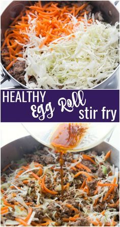 Healthy Egg Roll Stir Fry Recipe - Family Fresh Meals Fresh Meals Healthy, Egg Roll Stir Fry, Healthy Egg Roll, Chinese Cabbage Stir Fry, Cabbage Keto, Italian Noodles, Healthy Rolls, Healthy Egg Rolls, Crossfit Food