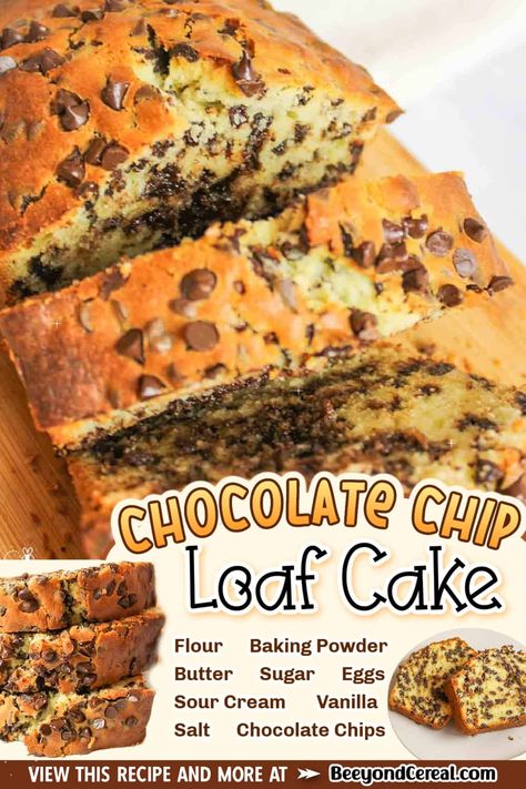 You're going to love this chocolate chip loaf cake recipe. It's a soft and tender cake that's packed with melty chocolate chips, which is EXACTLY what you need right now. With a dense but moist pound cake speckled with mini chocolate chips, every bite is flavorful and wonderful. I may or may not have eaten a good portion of the loaf before it even cooled down. It was too good to walk away from. Serve your chocolate chip pound cake up with whipped cream, ice cream, or fresh strawberries. Chocolate Chip Loaf Cake Moist, Chocolate Sweet Bread, Choc Chip Pound Cake, Chocolate Chip Bread Loaf, Chocolate Loaf Cake Recipe, Chocolate Chip Loaf Cake, Whipped Cream Ice Cream, Chocolate Chip Loaf, Flavored Bread