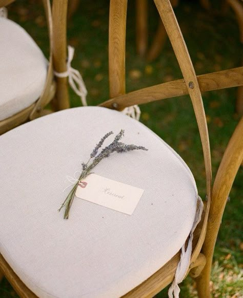 Creative Ways to Designate Reserved Ceremony Seats | Brides.com Reserved Seating Wedding, Ojai Wedding, Wedding Ceremony Seating, Backyard Wedding Ceremony, Ceremony Chairs, Tafel Decor, Ceremony Seating, Wedding Ceremony Flowers, Wedding Ceremony Decor