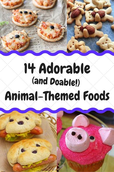 Super cute food in MINUTES! These animal themed snacks are perfect for any party or gathering. Who are we kidding? We''d eat these every day! Animal Party Food, Animal Themed Food, Animal Shaped Foods, Theme Snack, Animal Snacks, Themed Snacks, Food Art For Kids, Zoo Party, Food Shapes