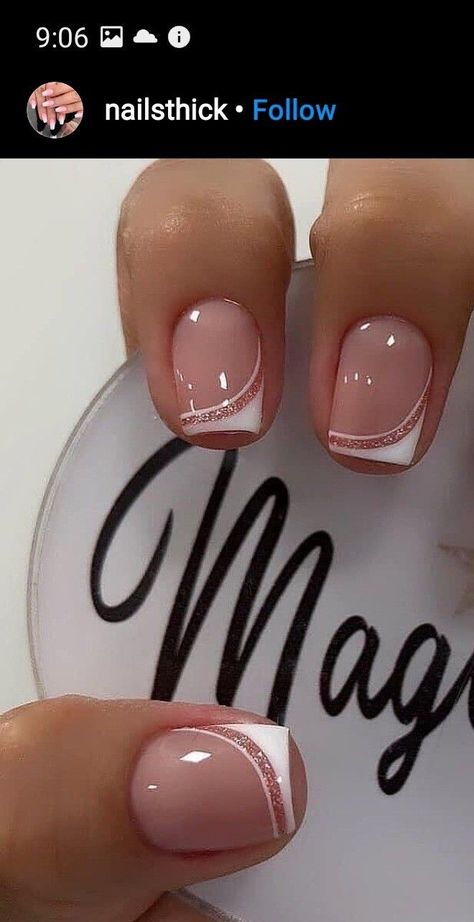 Nailart Tutorial, Manicure Nail Designs, French Manicure Nails, Work Nails, Manicure Nails, Short Acrylic Nails Designs, Short Acrylic, Square Acrylic Nails, Classy Nails