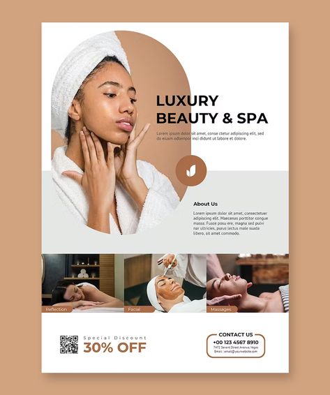 Beauty Care & Spa Flyer Template PSD Facial Flyer Design, Flyer Design Beauty Salon, Skin Clinic Poster, Beauty Poster Design Ideas, Skin Care Banner Design, Skin Care Poster Design Ideas, Aesthetic Pamphlet, Beauty Design Graphic, Beauty Salon Ads