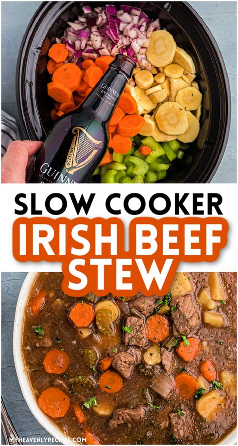 Irish Stew Crockpot, Crockpot Recipe Easy, Stew In The Crockpot, Slow Cooker Irish Beef Stew, Irish Dinner Recipes, Irish Beef Stew Recipe, The Best Beef Stew, Food For Winter, Best Beef Stew