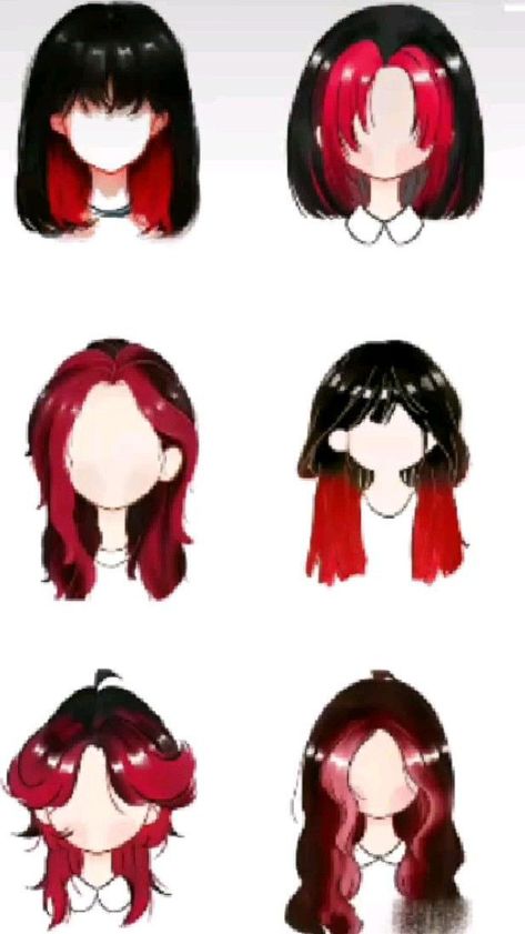 Hair Styles Cartoon, Anime Hair Color Ideas, Short Dyed Hair Inspiration, Anime Bangs, Anime Hair Color, Hair Cartoon, Hair Colour Design, Estilo Cartoon, Pelo Anime