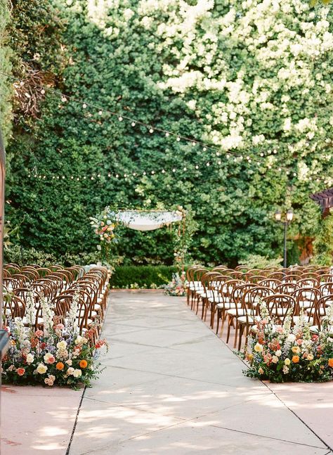 Wedding Aisle Decorations Outdoor, Love Is In Full Bloom, Wedding Aisle Outdoor, Wedding Ceremony Decorations Outdoor, Fall Wedding Ceremony, Wedding Isles, Whimsical Wedding Decorations, Indoor Wedding Ceremonies, Aisle Flowers