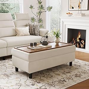 Ottoman Coffee Table Living Room, Ottoman Coffee Table Decor, Beige Sofa Living Room, Coffee Table In Bedroom, Shoes Bench, Upholstered Coffee Tables, Storage Cube Ottoman, Storage Ottoman Coffee Table, Cambridge House