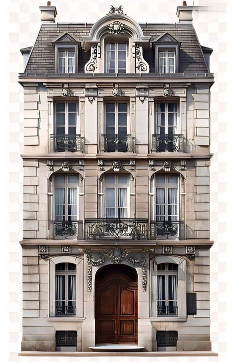 Vintage Apartment Architecture, Modern Brick Building Architecture, French Apartment Building, 1900s Buildings, French Chateau Exterior, Buildings Reference, Line Quality, Classic Facade, Classical Building