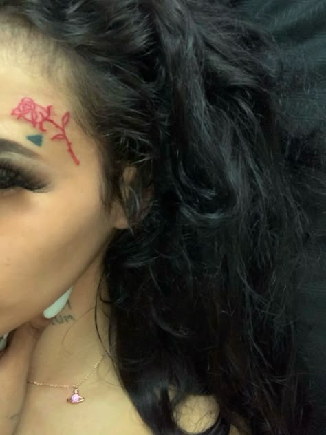 Face Tats For Women, Red Face Tattoo, Cute Face Tats, Cute Face Tattoos, Pretty Face Tattoos, Face Tattoo Ideas, Small Face Tattoos, Baddie Tattoos, Face Tats