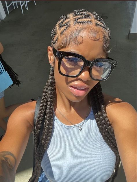 Braids Zig Zag Part, Zig Zag Part, Hairstyles For Ladies, Short Box Braids Hairstyles, Braids Hairstyles For Black Women, Cornrow Braids, Cute Braids, Feed In Braids Hairstyles, Feed In Braids