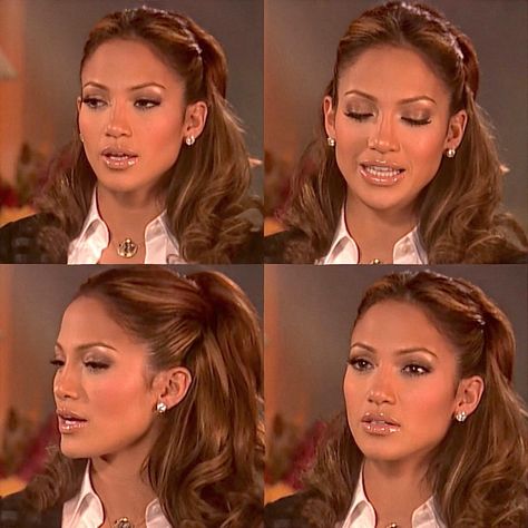 Jlo Hair 90s, Y2k Bronze Latina Makeup, Jlo 90s Aesthetic, 90s Glam Hair, Jlo Early 2000s, 90s Natural Makeup, Senior Picture Makeup Ideas, 2010 Makeup Looks, Natural Latina Makeup