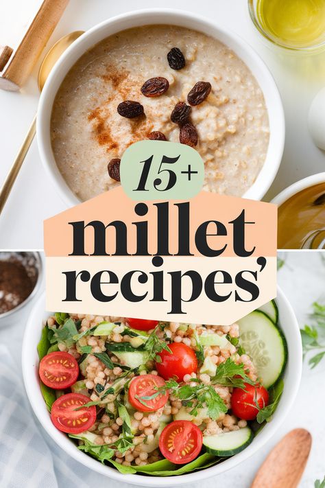 Millet is a super grain that packs a nutritious punch! Explore a variety of quick and easy recipes featuring this versatile ingredient. From savory salads to hearty bowls these meals are delicious and healthy. Perfect for busy days or when you want something new. Enjoy cooking with millet today! Millet Side Dish Recipes, Hulled Millet Recipes, Hearty Bowls, Millet Breakfast, Millet Recipe, Japanese Bread, Millet Recipes, Savory Salads, Grain Recipes