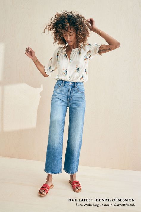 Jeans Outfit Women, Weekend Style, Madewell Jeans, Mode Inspiration, Spring Style, Outfits Casuales, Manners, Wide Leg Jeans, Jeans Style