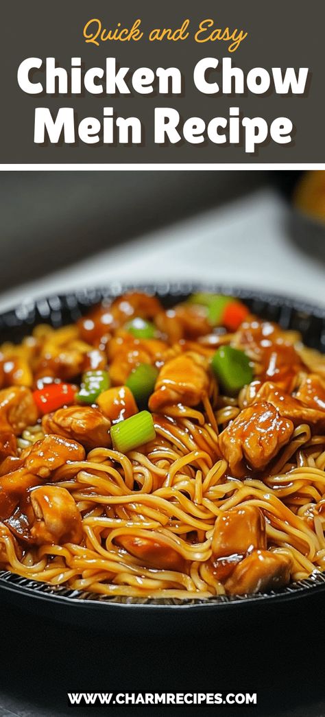 Chicken Chow Mein Chicken Chow Mein Recipe Authentic, Homemade Chicken Chow Mein, Chow Mein Recipe Chicken, Rice Noodles And Chicken, Chicken Lo Mein Recipe Easy, Cantonese Chow Mein Recipe, Cantonese Chow Mein, Easy Chow Mein, Chicken Chow Mein Recipe Easy