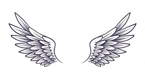 Angel Wings Tattoo Stencil, Angel Wing Outline, Small Wings Tattoo, Winged Stencil, Alas Tattoo, Wing Tattoo Men, Wings Sketch, Only Angel, See Tattoo