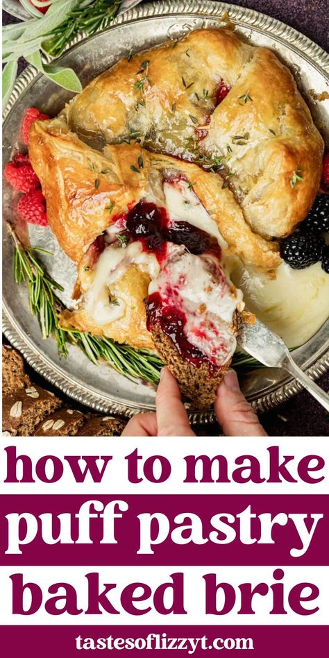 Brie Recipes With Puff Pastry, Brunch Brie Recipes, Baked Brie Puff Pastry Recipes, Baked Camembert In Puff Pastry, Bakes Brie Puff Pastry, Stuffed Baked Brie In Puff Pastry, Baked Brie En Croute Recipes, Fruit Brie Recipes, Puff Pastry And Bree