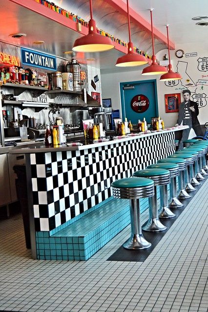 C2C Y15 S3 P1507 One Short Order Coming Up Diner Photograp… | Flickr Tumblr Sticker, Diner Aesthetic, 1950s Diner, 50s Diner, Diner Decor, Vintage Diner, Retro Cafe, American Graffiti, Retro Diner