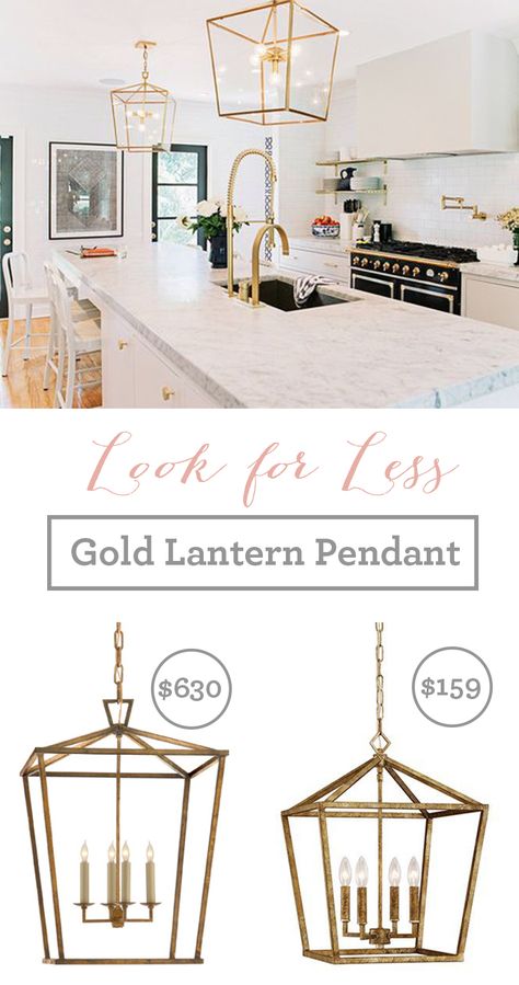 Kitchen Lantern Pendants, White Kitchen Light Fixtures, Kitchen Lantern, White Kitchen Lighting, Kitchen Table Lighting, Kitchen Table Makeover, Gold Lanterns, Lantern Pendant Lighting, Kitchen Lights