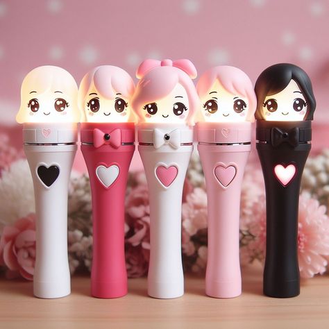 Light Stick Ideas Fanmade, Kpop Lightsticks Fanmade, Le Sserafim Light Stick, Lighstick Fanmade, Fanmade Lightstick, Lightstick Ideas, Kpop Lightstick, Pastel Goth Outfits, Thea Queen