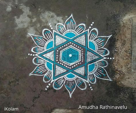 Margazhi Kolam, by Amudha.R Margali Kolam, Color Rangoli, Simple Rangoli Kolam, Colour Kolam, Margazhi Kolam, Free Hand Designs, Simple Mehendi Designs, Very Easy Rangoli Designs, Rangoli Simple