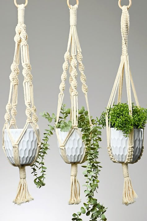 One Little Project, Plant Hanger Tutorial, Macrame Plant Hanger Tutorial, Free Macrame Patterns, Simple Macrame, Macrame Plant Hanger Patterns, Macrame Hanging Planter, Macrame Planter, Macrame Knots Tutorial