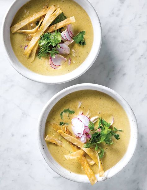 Joanna Gaines' Creamy Chicken Poblano Soup | Kitchn Creamy Chicken Poblano Soup, Poblano Soup Recipe, Creamy Chicken Poblano, Chicken Poblano Soup, Chicken Poblano, Joanna Gaines Recipes, Poblano Soup, Creamy Chicken Soup, Cooking Chicken To Shred