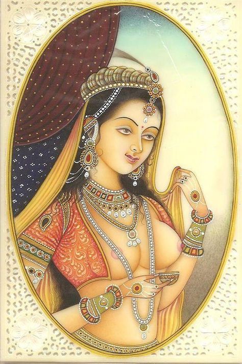 Ancient Indian Paintings, Exotic Paintings, Mughal Miniature Paintings, Rajasthani Painting, Mirza Ghalib, Nude Artwork, Indian Women Painting, Mughal Paintings, Ancient Paintings