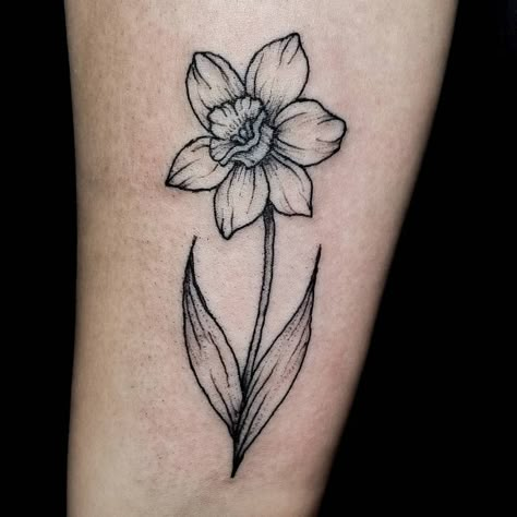 𝓚𝓮𝓵𝓼𝓮𝔂 𝓜𝓪𝓮 𝓥𝓸𝔂𝓴𝓲𝓷 on Instagram: “Dainty lil daffodil for a first tattoo for Alex 😊🌱 More flower tattoos in 2019 pls • • • #tattoo #tattooartist #tattooapprentice #blackwork…” Cassidy Tattoo, Small Simple Flower Tattoo, Dainty Daffodil Tattoo, Daffodil Flower Tattoo, Gnarly Tattoos, Daffodil Flower Tattoos, Plant Sleeve, Cactus Tattoos, Daffodil Tattoo