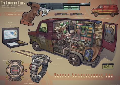 Fallout 2d20, Surveillance Van, Zombie Survival Vehicle, Feng Zhu Design, Feng Zhu, Skyrim Art, Post Apocalyptic Art, Apocalypse Art, A Globe