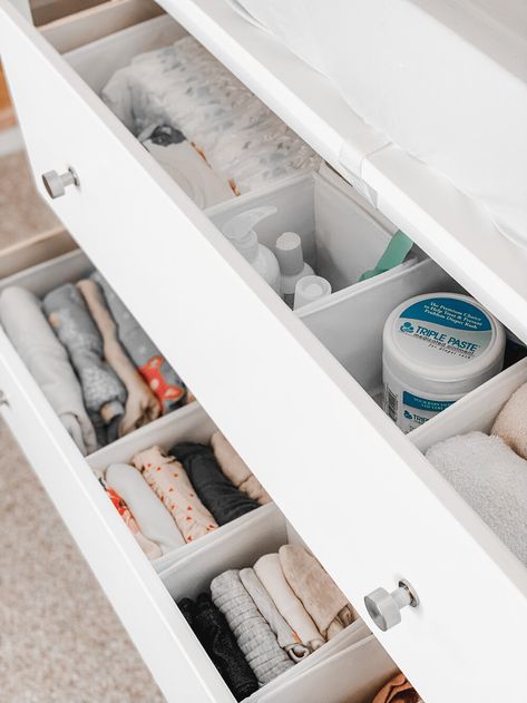 3 Drawer Dresser Changing Table Organization, Changing Table Must Haves, Small Changing Table Organization, Changing Table Drawer Organization, Diaper Changing Table Organization, Changing Table Organization Ideas, Change Table Organization, Diaper Changing Station Organization, Baby Changing Table Organization