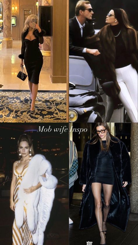 The Mob Wife trend has been going viral lately on TikTok and instagram! Mob wife aesthetic outfit ideas and inspiration Mobster Wife Aesthetic, Italian Mob Wife Aesthetic, Mafia Wives, Mob Wife Aesthetic, Wife Aesthetic, Wife Style, Scrub Corpo, The Mob, Mob Wife