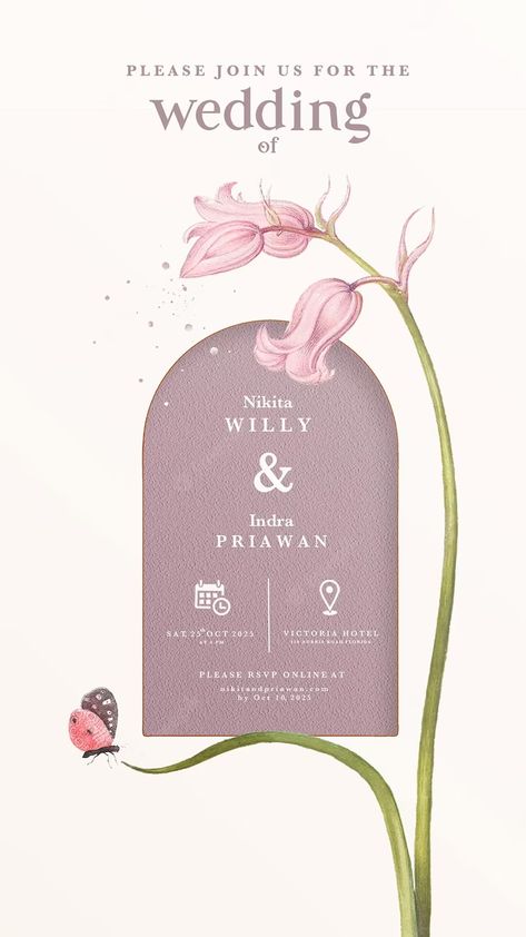 Edit Invitation Card, Invitation Wedding Card Design, Canva Wedding Invitations, Invite Card Design, Creative Invitation Design, Digital Invitation Design, Wedding Invitations Digital, Digital Invitation Card, Wedding Invitations Vintage