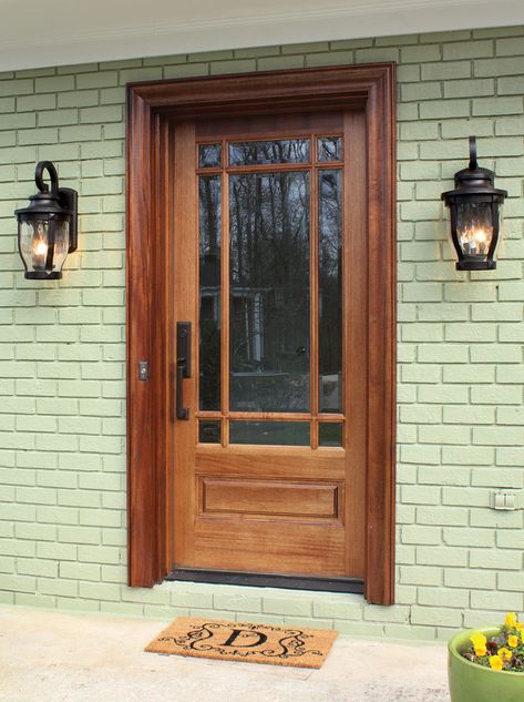 Madison Exterior Mahogany Wood Door - DSA Doors Country Front Door, Colonial Door, Wood Front Entry Doors, Mahogany Wood Doors, French Patio, Single Door Design, Fiberglass Front Door, Wood Exterior, Wood Exterior Door