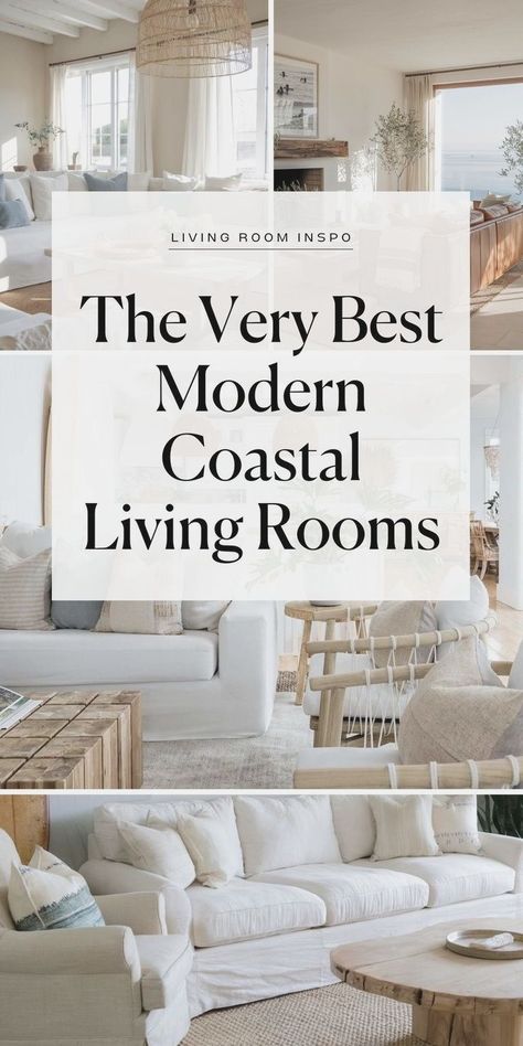 Searching for the best coastal living rooms to inspire your own space? This stunning modern coastal living room inspiration is the perfect mix of beachy, natural and neutral - stylish, modern living room inspo & cozy living rooms in the prettiest shades of blue, cream and beyond. SAVE these airy coastal living room / California coastal living room ideas for later! Natural Living Room Furniture, Living Room Inspo Cozy, California Coastal Living Room, Coastal Casual Living Room, Room Inspo Cozy, Cozy Coastal Living Room, Coastal Chic Living Room, Coastal Cottage Living Room, Coastal Family Rooms