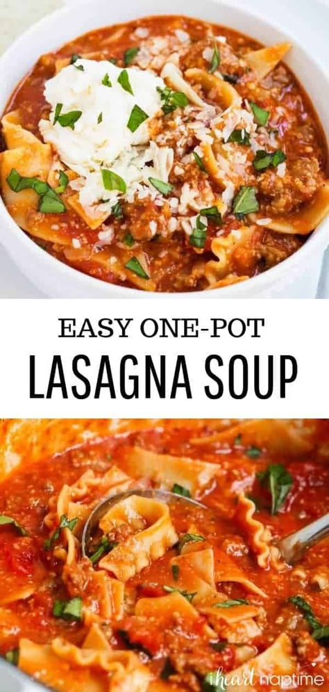 Cheap Soup, Fodmap Soup, One Pot Lasagna, Easy Lasagna Soup, Soup Simple, Soup Creamy, Simple Soup, Lasagna Soup Recipe, Pot Lasagna