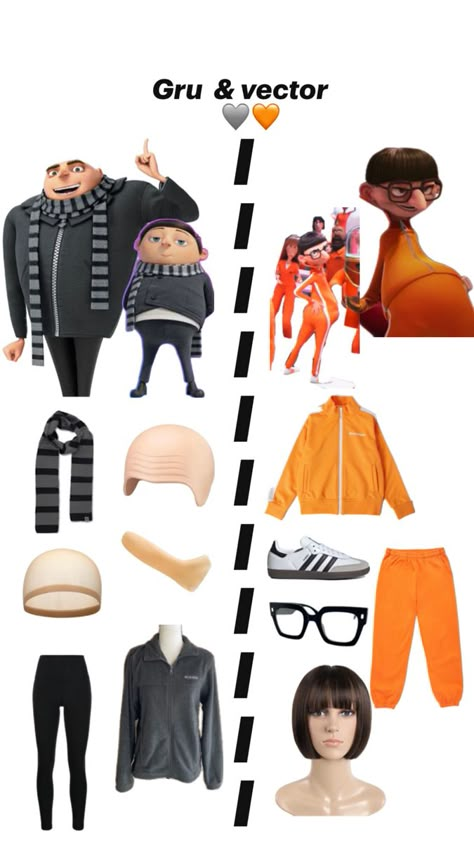 Gru And Vector, Vector Halloween Costume, Despicable Me Halloween Costume, Vector Costume, Work Halloween Costume, Gru Costume, Despicable Me Halloween, Gru Minions, Costume Duo