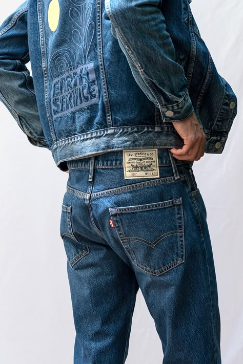 Denim Outfit Men, Levis Outfit, Jeans Love, American Jeans, Double Denim, Levi’s Jeans, Fashion Man, Levi’s 501, Recycled Denim