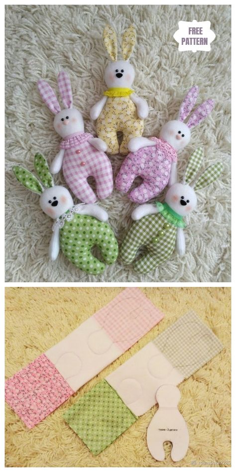 Easy DIY Fabric Bunny Free Sewing Pattern for Kids Fabric Bunny, Doll Patterns Free, Animal Sewing Patterns, Sewing Stuffed Animals, Free Sewing Pattern, Baby Sewing Projects, Fabric Toys, Doll Sewing Patterns, Sewing Patterns For Kids